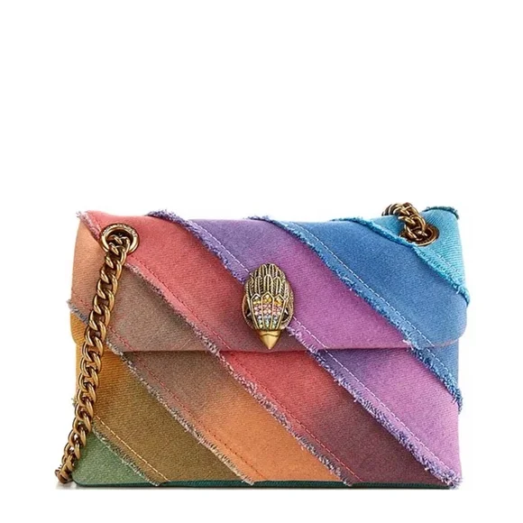 Kurt Geiger London Mini Rainbow Denim Kensington Crossbody Bag - Picture 1 of 8